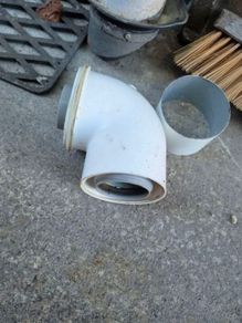 Ideal gas boiler flue elbow and straight pipe