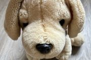 Plush dog toy, a Golden Retriever or Yellow Labrador puppy