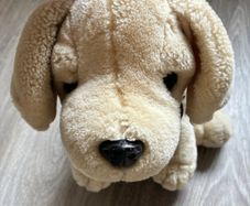 Plush dog toy, a Golden Retriever or Yellow Labrador puppy