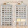 10 Tier Shoe Rack Cabinet with Dustproof Cover, Large Capacity Shoe Stand Metal Frame, Shoe Racks Storage Space Saver for 50-56 Pairs Shoes, Shoe Shelves for Inside Wardrobe, Living Room,Hallway Image 5