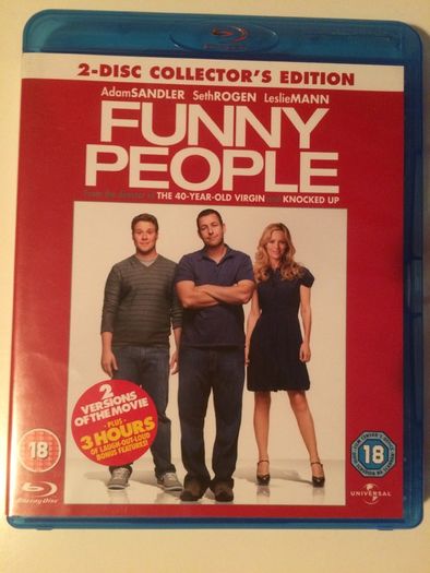 Funny People [2009] Adam Sandler, Seth Rogen, Leslie Mann, Eric Bana, Jonah Hill & Jason Schwartzman [2xBlu-ray Movie]