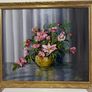 Vintage May McCartney Floral Still Life Oil Painting - Groomsport Studio 1980 (Damaged Frame) Image 2