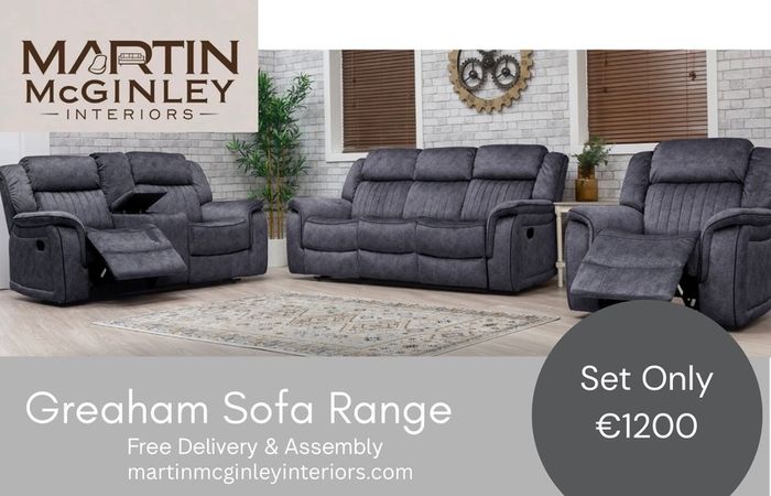 New Gresham 3+2 Grey Sofa Sets