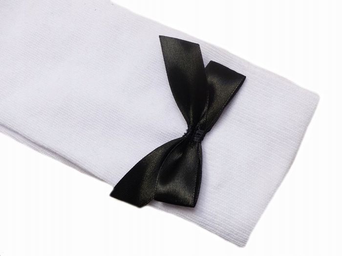 White children's knee socks with  bow
