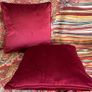 Red velvet cushion set (set of 2) Image 2