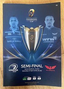 2018 Leinster v Scarlets - Champions Cup Semi-Final Programme