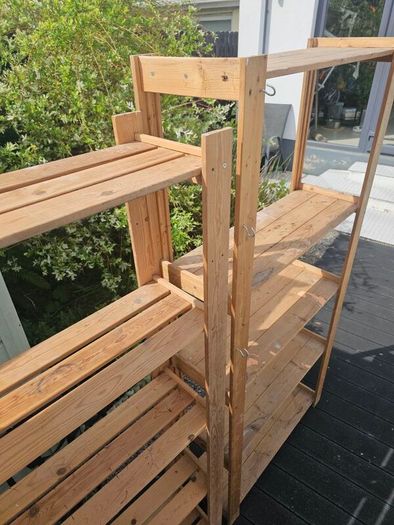 Wooden storage shelf x2