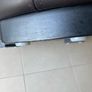 Leather Pouffe stool - chocolate brown Image 2