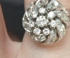 stunning vintage white gold diamond cluster ring