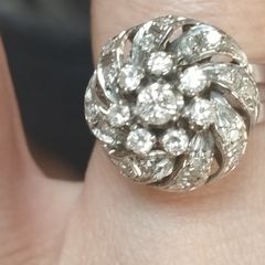 stunning vintage white gold diamond cluster ring