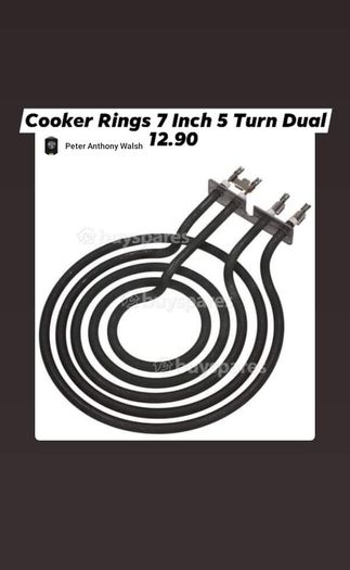 Electruepart ELE 5204  Cooker Elements  Three Circular Rings + Cooker  Rings Dual Hob Element 7. Inch 5 Turn 4 Terminal Nationwide Delivery Just 6 Euro Extra With Eir Post Codes