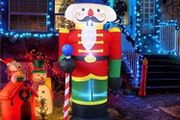 240cm/8Ft Nutcracker Inflatable Santa Claus with LED Lights Outdoor Christmas Decorations for Home Yard Garden Decor Christmas (FREE POSTAGE)
