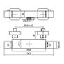 Shower Valve Thermo Bar | Square, Chrome Image 2