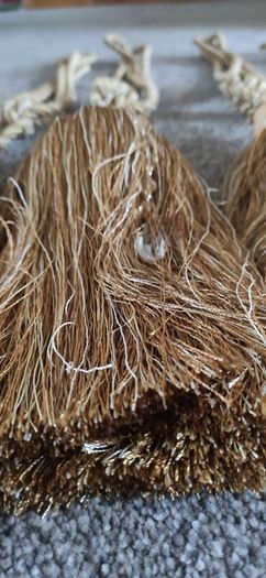 4 Extra Large Heavy Luxury Beaded Gold Curtain Tassel Tiebacks