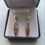 Silver Amber Earring Image 2