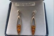 Sterling Silver Amber Earring