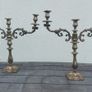 PAIR of large antique 19thC. silver plated 3 arm candelabra Image 10