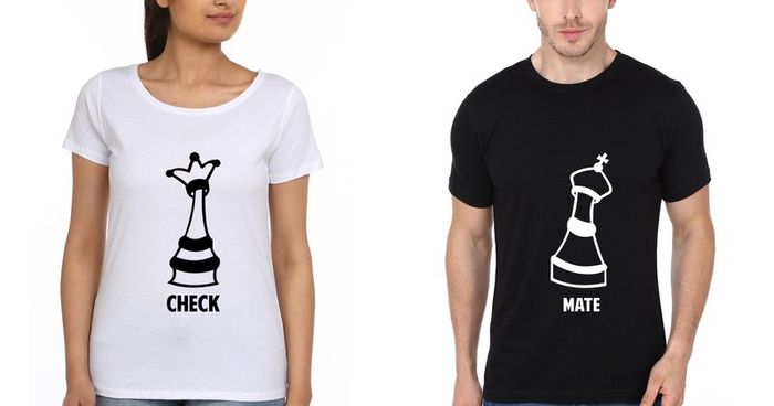 Check And Mate Love Couple T-shirts Great Gift Present For Valentines Day Idea