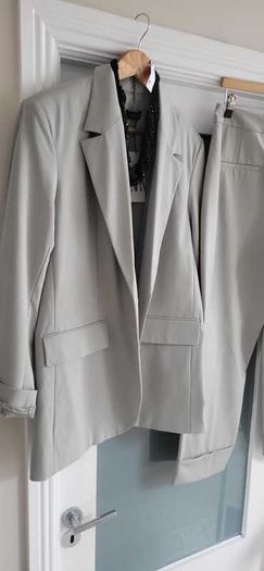 ZARA Pistachio Green Blazer + Ankle Length Wide Leg Pants Sz L - Fit 12-14UK - Bnwt Rrp 99