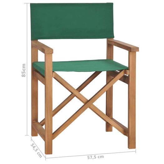 Directors Chair Solid Teak Wood Green
