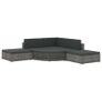 6 Piece Garden Lounge Set with Cushions Poly Rattan Grey Image 2