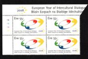 2008 Ireland European year of Intercultural Dialogue Commemorative Stamp Plate Block 1A1A1A1A Mint Never Hinged (MNH)