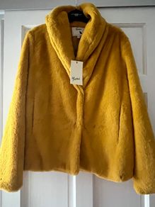 New YUMI Mustard Fur Jacket