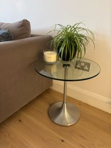 Glass top side table