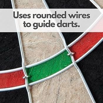 NEW SALE | Regulation Bristle Steel Tip Dartboard Set with Staple-Free Bullseye, Galvanized Metal Radial Spider Wire Includes 6 Darts, Black, 17.75 inch