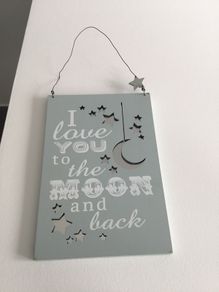 Wooden picture/ sign/Saying. Duck egg blue