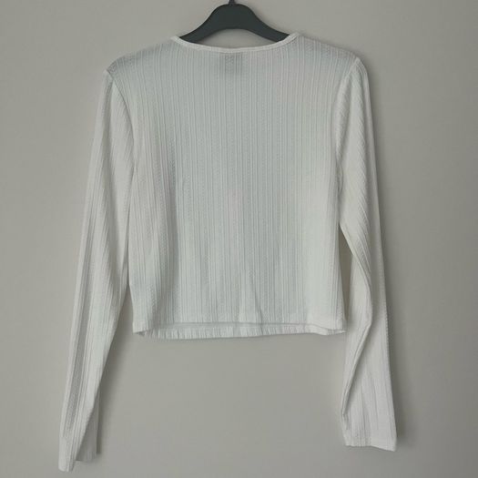 Disney Classics x Primark Bambi Ribbed Long Sleeve White Crop Top -  Size M