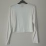 Disney Classics x Primark Bambi Ribbed Long Sleeve White Crop Top -  Size M Image 4