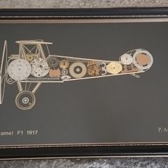 P.Ammon Sopwith Camel F1 1917 Watch parts art-Original 1987