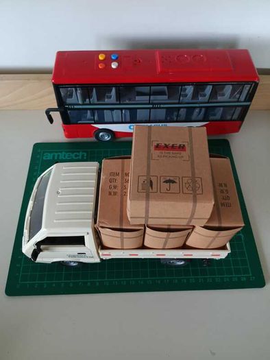 Toy Vehicles Bundle  City Bus (Lights & Sound) + Cargo Truck