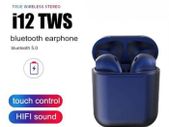 08441 i12 TWS Blue - Universal Bluetooth Earbuds With Charging Dock