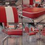 Set of 2 Retro American Diner Dining Chairs Red, Vintage Faux Leather Kitchen Chairs  Chrome Frame Image 2