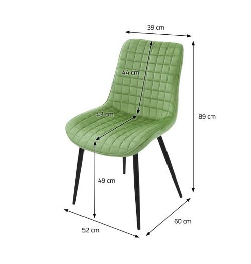 Set of 6 Sage Green Velvet Dining Chairs Upholstered Kitchen Dining Room Chairs