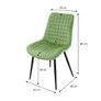 Set of 6 Sage Green Velvet Dining Chairs Upholstered Kitchen Dining Room Chairs Image 4