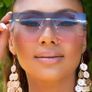 Rectangular Rimless Sunglasses Image 3