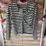 Mango top size medium wrap effect long sleeves black & ivory cream Image 10