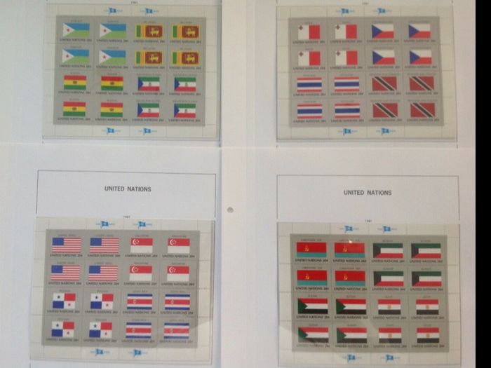 Stamp collection UN New York flag sheetlets