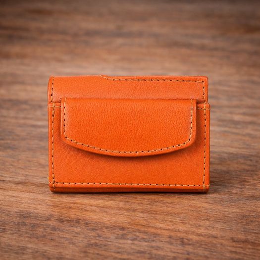 Genuine Leather Pop-Up Card Holder Wallet RFID Blocking Slim Credit Card Case