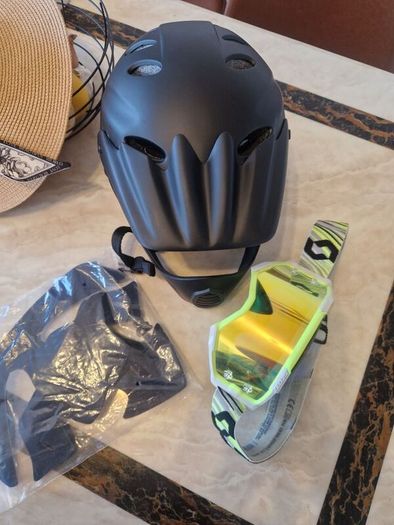 Safety helmet and goggles