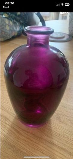 vase small decorative piece purple glass