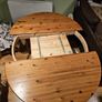 Round Extendable Pine Dining Table Solid Wood Image 6