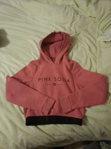 pink soda cropped hoody