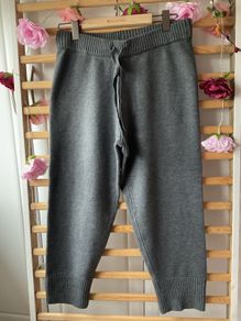 H&M grey knitted joggers drawer string waistband medium