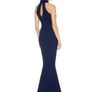 Beautiful navy turtleneck fishtail maxi dress, plus matching shoes Image 3