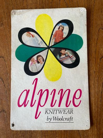Vintage Shop Ad / Showcard for Alpine Knitwear by Woolcraft