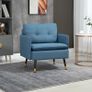 Button-tufted accent chair, upholstered armchair, removable cushions, Black + Gold + Blue Image 2